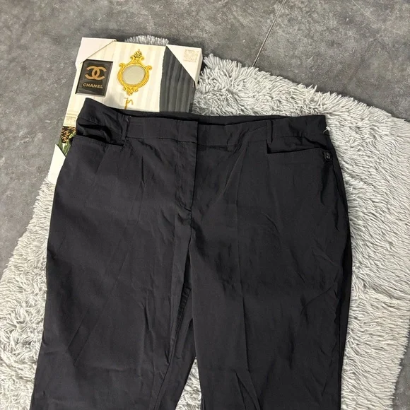 Lane Bryant Petite Black Dress Pants Button Accent Stretch 24P Rayon Nylon Blend - Picture 7 of 16